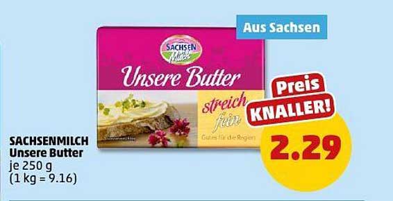 SACHSENMILCH Unsere Butter, streich fein, 250 g