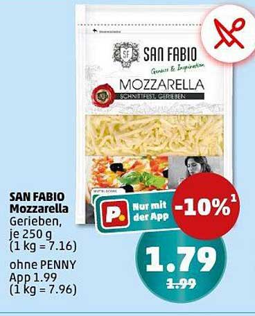 SAN FABIO Mozzarella Gerieben, je 250 g
