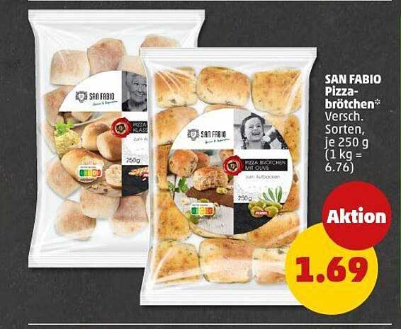 SAN FABIO Pizza-Brötchen 250 g für nur 1,69 €