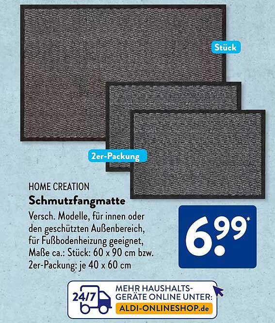 Schmutzfangmatte Home Creation (verschiedene Modelle)