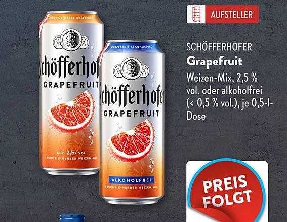Schöfferhofer Grapefruit Weizen-Mix 2,5 % vol. oder alkoholfrei