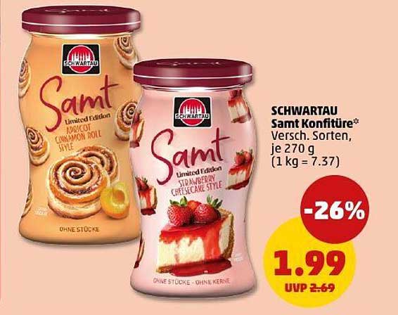 SCHWARTAU Samt Konfitüre – Verschiedene Sorten, je 270 g