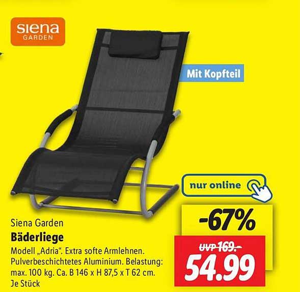 Siena Garden Bäderliege "Adria" – Mit Kopfteil und extrafluffigen Armlehnen