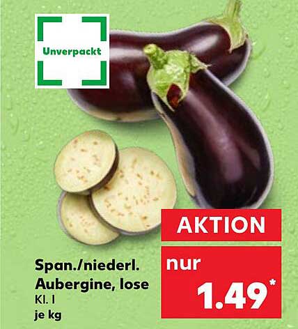 Spanische/niederländische Aubergine, lose - Aktion nur 1,49€ je kg