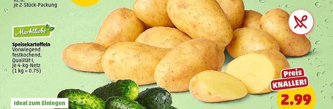 Speisekartoffeln Vorwiegend festkochend, Qualität I, je 4-kg-Netz