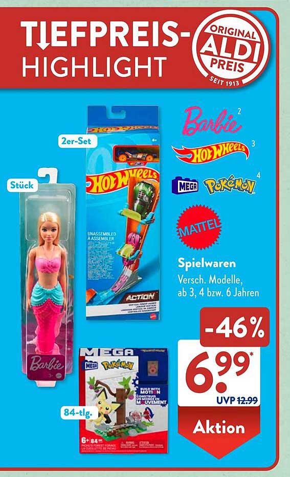 Spielwaren – Barbie, Hot Wheels und Pokémon Mega Sets