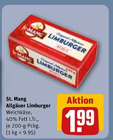 St. Mang Allgäuer Limburger Weichkäse, 200 g