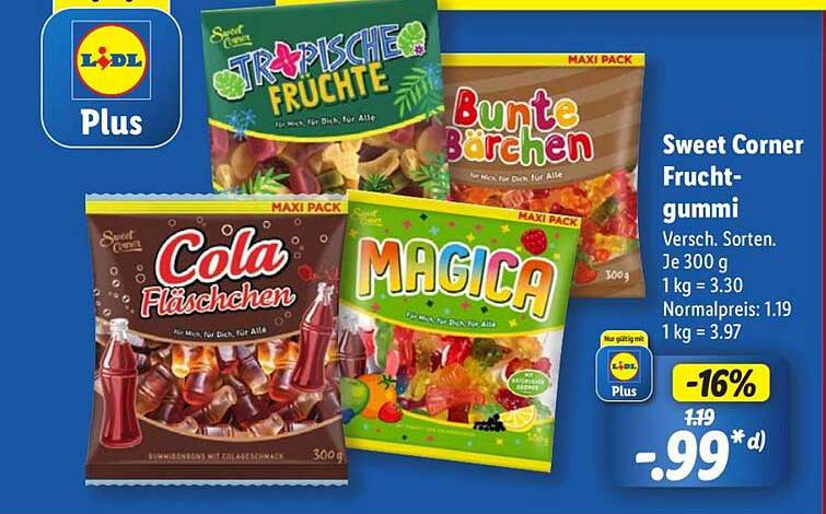 Sweet Corner Fruchtgummi - Verschiedene Sorten