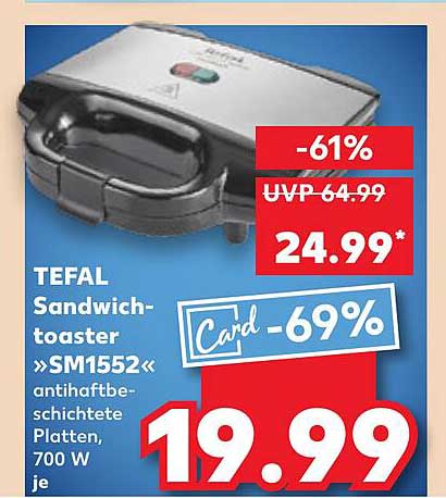 TEFAL Sandwichtoaster »SM1552« - Ein Küchenhelfer der Extraklasse