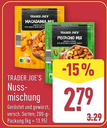 TRADER JOE'S Nussmischung – Geröstet und gewürzt, verschiedene Sorten