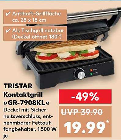 TRISTAR Kontaktgrill »GR-7908KL« -49%