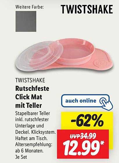 TWISTSHAKE Rutschfeste Click Mat mit Teller
