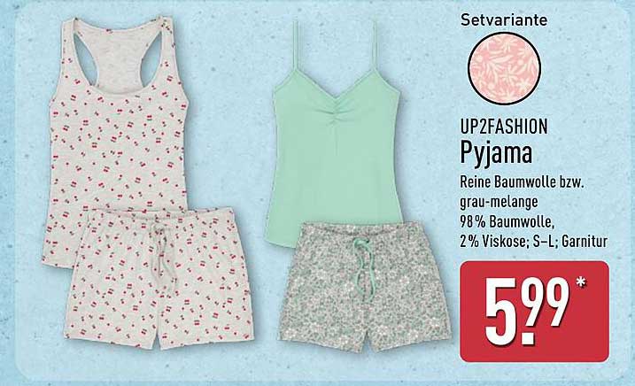 UP2FASHION Pyjama Set mit Top und Shorts