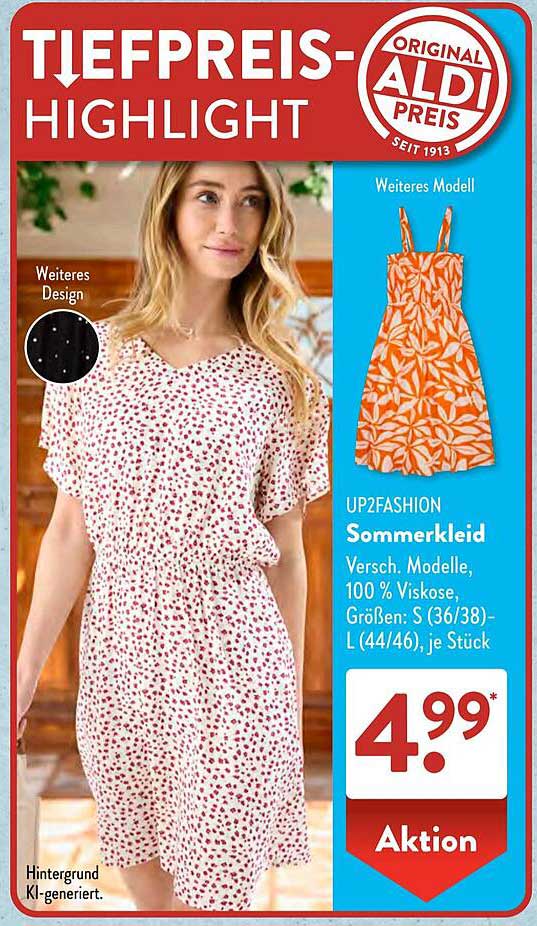 UP2FASHION Sommerkleid - Versch. Modelle, 100 % Viskose