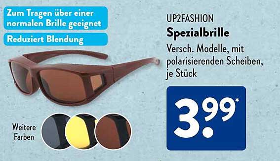 UP2FASHION Spezialbrille mit polarisierenden Scheiben