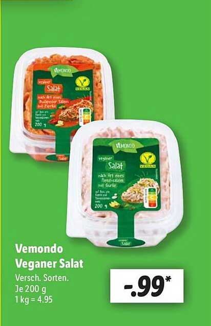 Vemondo Veganer Salat - Verschiedene Sorten