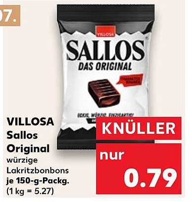 VILLOSA Sallos Original würzige Lakritzbonbons 150-g-Pack.