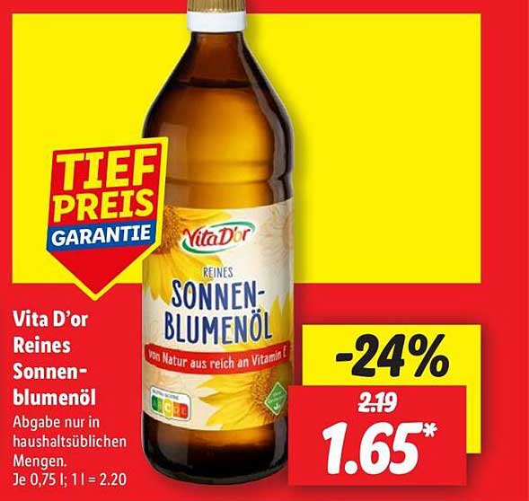 Vita D'or Reines Sonnenblumenöl