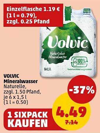 VOLVIC Mineralwasser 6x1,5L – Erfrischung zum Sparpreis