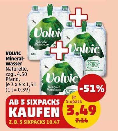 VOLVIC Mineralwasser - Natürliches Mineralwasser in praktischen Sixpacks