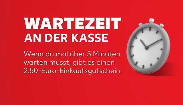 Wartezeit an der Kasse - 2,50 Euro Einkaufs Gutschein