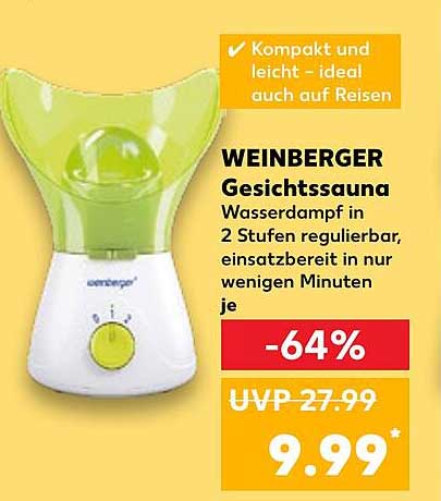 WEINBERGER Gesichtssauna - jetzt nur 9,99€!