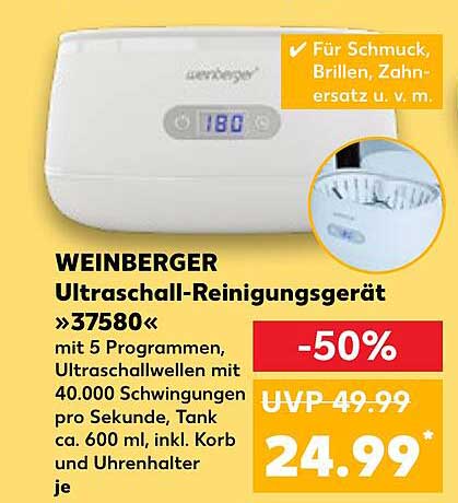 WEINBERGER Ultraschall-Reinigungsgerät »37580«