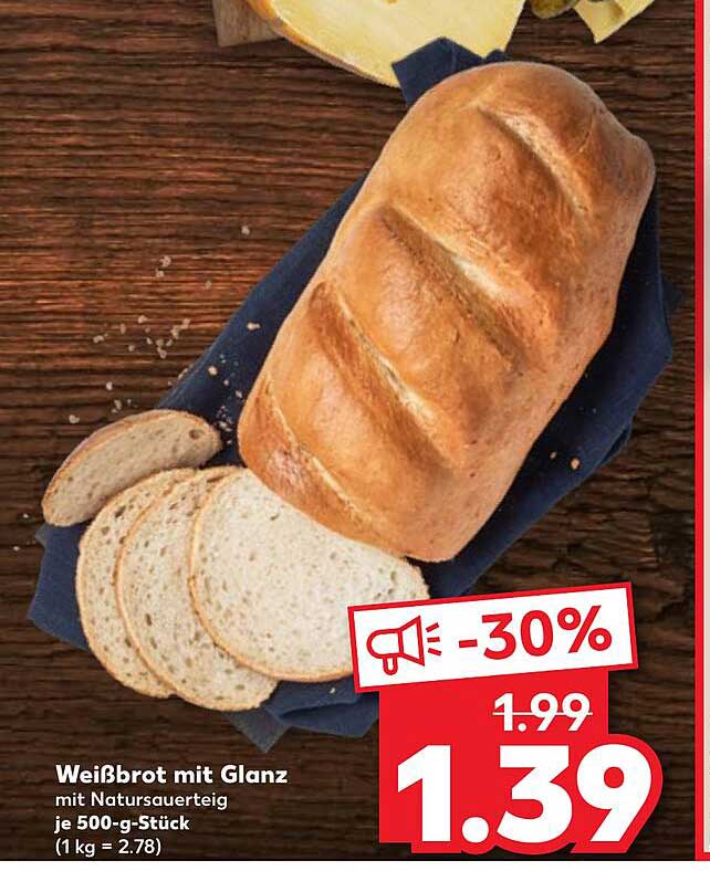 Weißbrot mit Glanz - mit Natursauerteig je 500-g-Stück