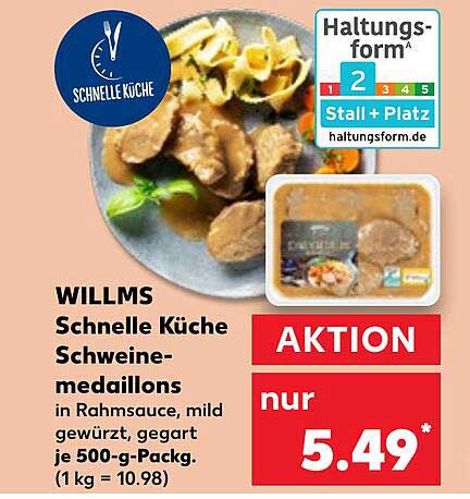 WILLMS Schnelle Küche Schweinemedaillons in Rahmsauce
