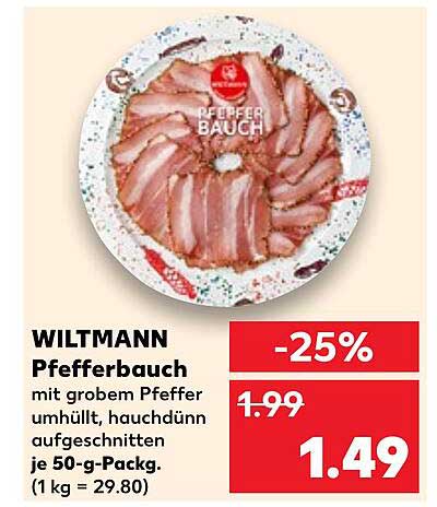 WILTAMNN Pfefferbauch mit grobem Pfeffer, hauchdünn aufgeschnitten