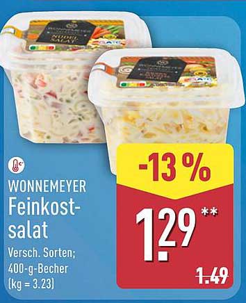Wonnemeyer Feinkostsalat 400-g-Becher, verschiedene Sorten