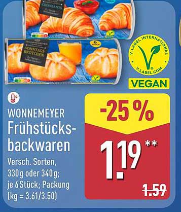 WONNEMEYER Frühstücksbackwaren – 6 Stück für nur 1,19 €