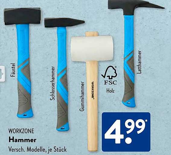 WORKZONE Hammer - Versch. Modelle, je Stück