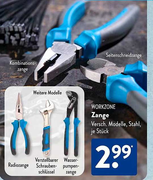 WORKZONE Zange – Verschiedene Modelle, Stahl, je Stück