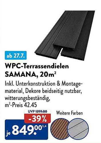 WPC-Terrassendielen SAMANA, 20m²