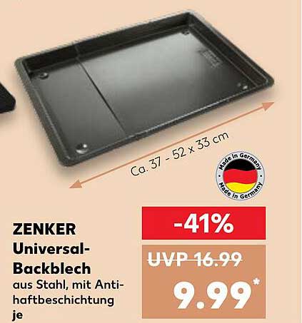 ZENKER Universal-Backblech aus Stahl, mit Antihaftbeschichtung