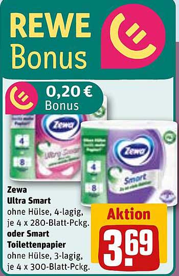Zewa Ultra Smart Toilettenpapier oder Smart Toilettenpapier