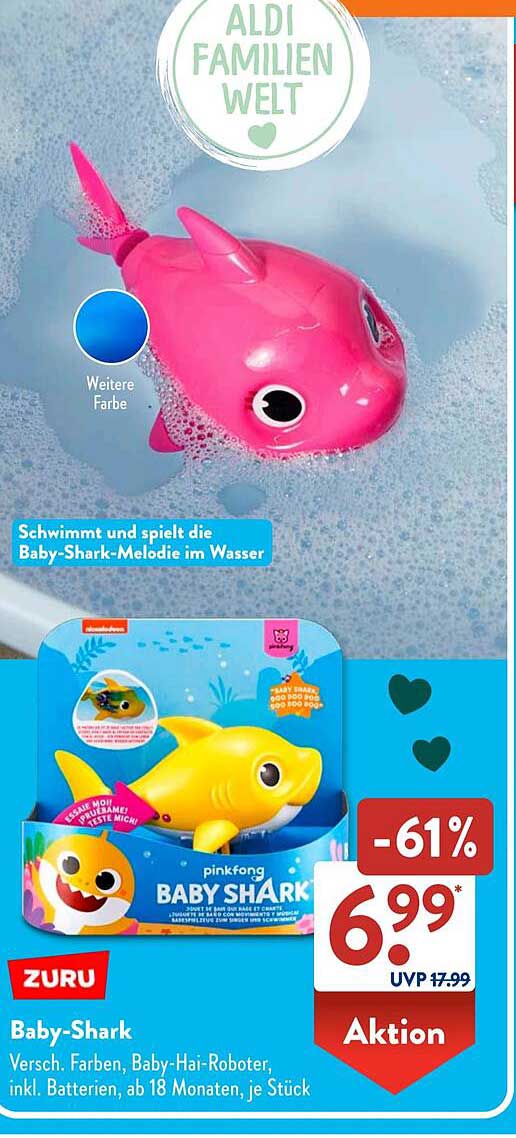 ZURU Baby-Shark - Schwimmender Hai mit Melodie