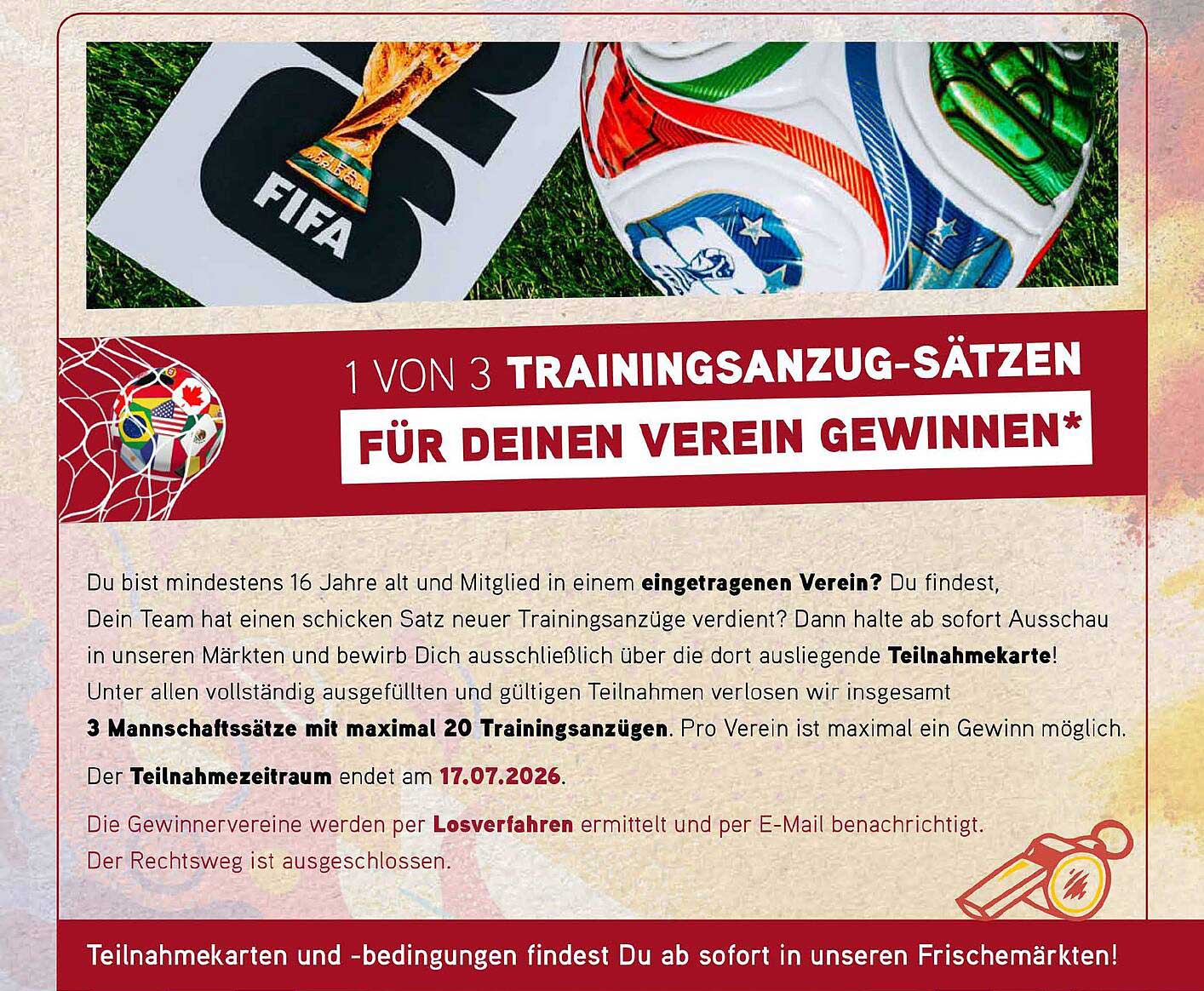 1 von 3 Trainingsanzug-Sätzen für deinen Verein gewinnen*