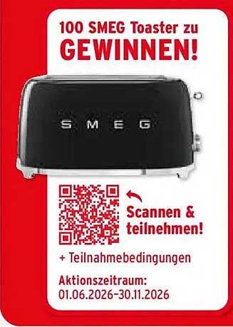 100 SMEG Toaster zu GEWINNEN!