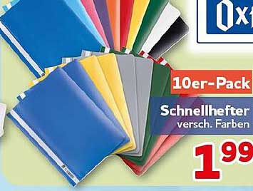 10er-Pack Schnellhefter versch. Farben