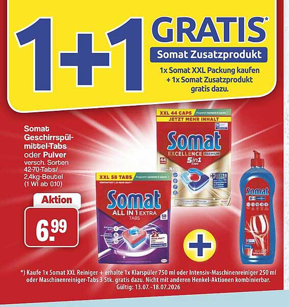1+1 GRATIS Somat Zusatzprodukt