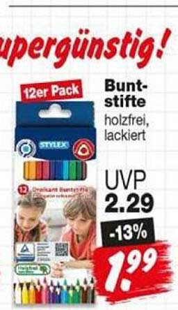12er Pack Bunt-stifte holzfrei, lackiert