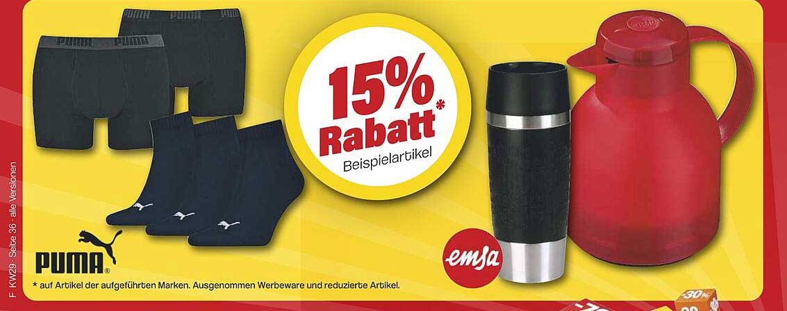15% Rabatt* Beispielartikel