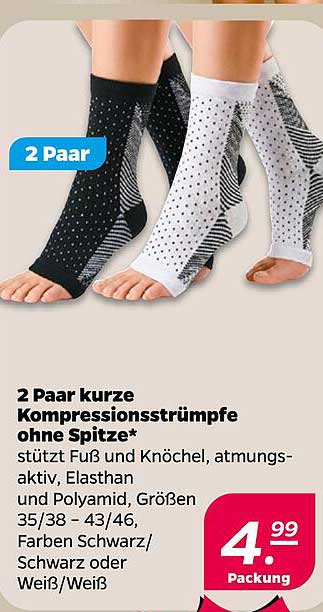 2 Paar kurze Kompressionsstrümpfe ohne Spitze*