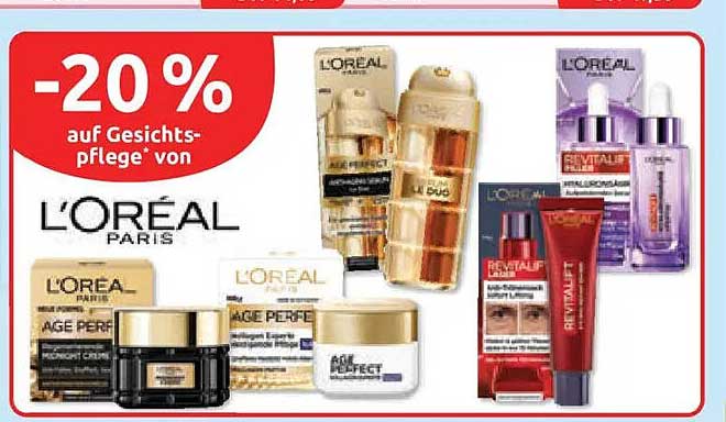 -20 % auf Gesichts- pflege* von L'ORÉAL PARIS