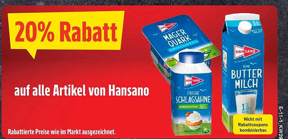 20% Rabatt auf alle Artikel von Hansano
