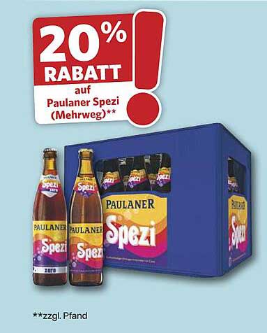 20% RABATT auf Paulaner Spezi (Mehrweg)**