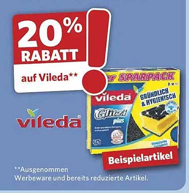 20% RABATT auf Vileda**