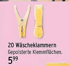 20 Wäscheklammern Gepolsterte Klemmflächen.